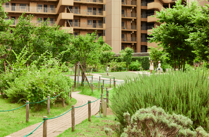 居住者専用のプライベートガーデン