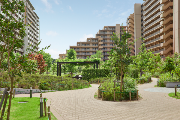 居住者専用のプライベートガーデン