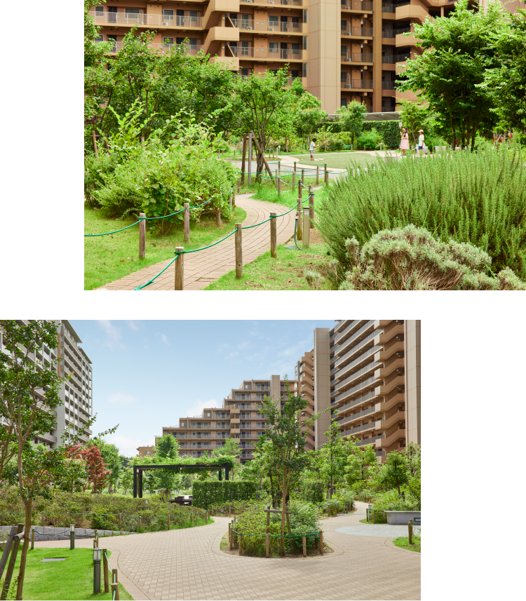 居住者専用のプライベートガーデン